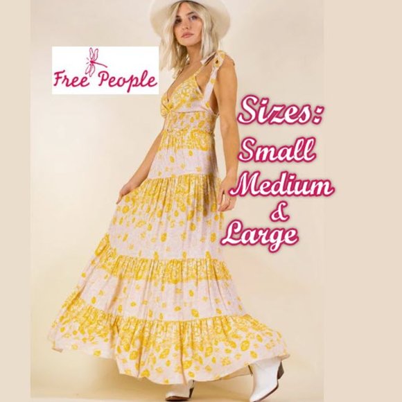 NWT- Free People - Let's Smock About It Maxi Dress - Picture 3 of 16